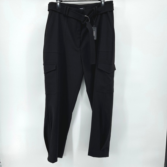 Express Pants - EXPRESS Cargo Pants Super High Waisted Belted Ankle Dark Academia Streetwear 14R